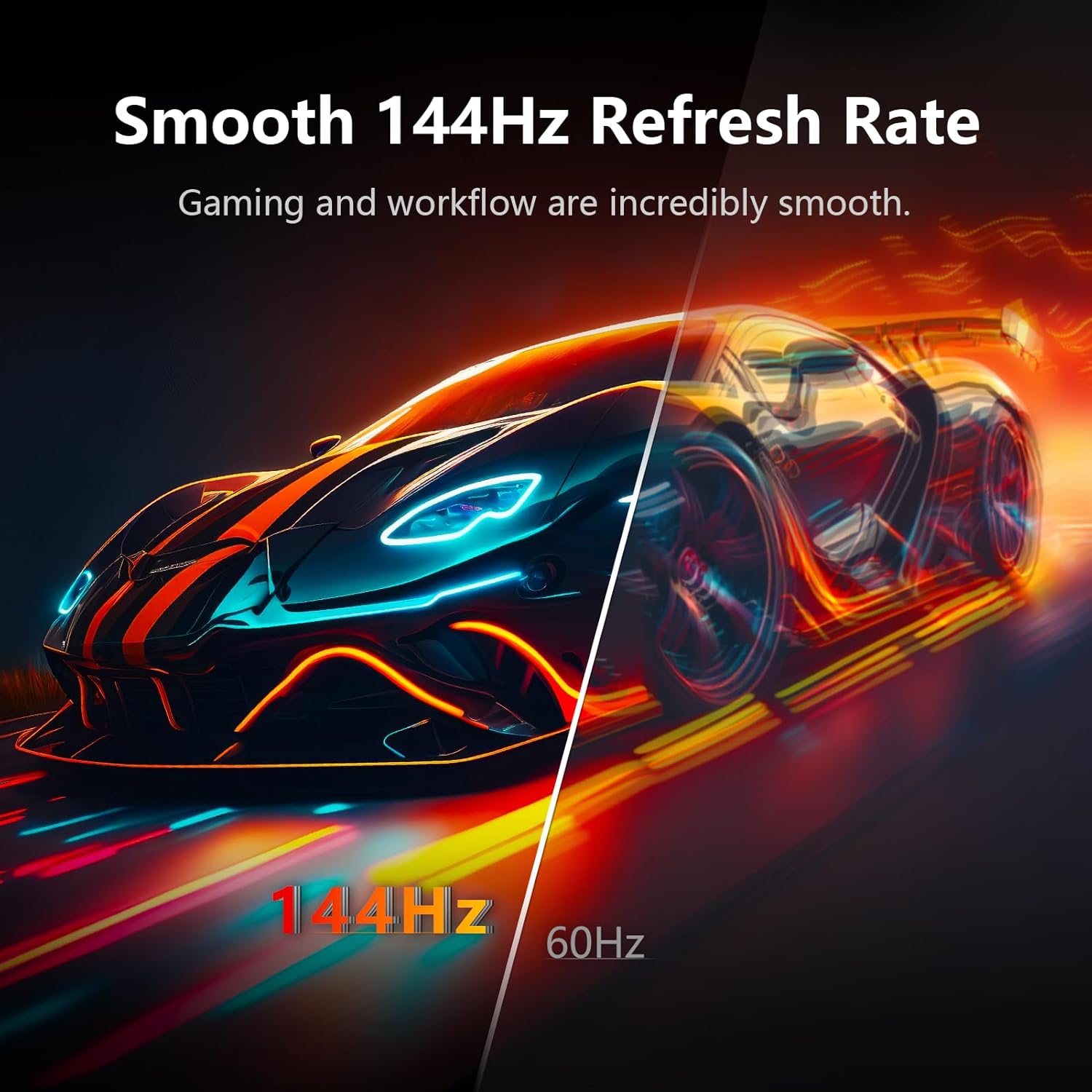 INNOCN 40" WQHD 3440 x 1440P 144Hz Ultrawide Monitor Gaming FreeSync HDR400 21:9 PC Computer IPS Screen Split PIP/PBP for Editing/Gaming, USB C 90W, HDMI, DP, Black - Image 5