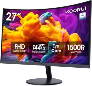 KOORUI 27 Inch Curved Monitor FHD 1...