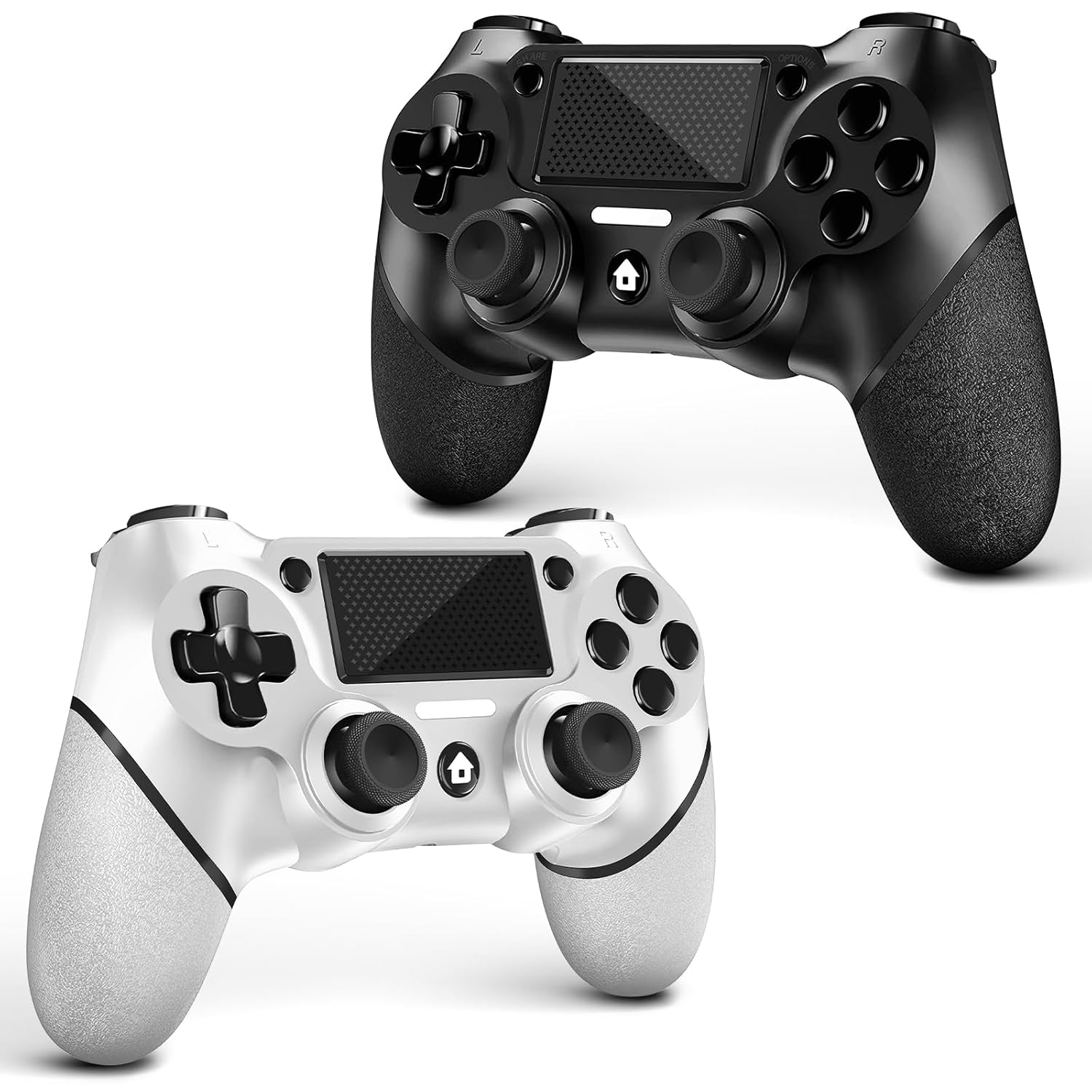 AceGamer 2 Pack for PS4 Controller, Wireless Controller for PS4/Pro/Slim/PC, with Non-Slip Grip of Both Sides and USB-C Cable! (Black and White) - Image 7