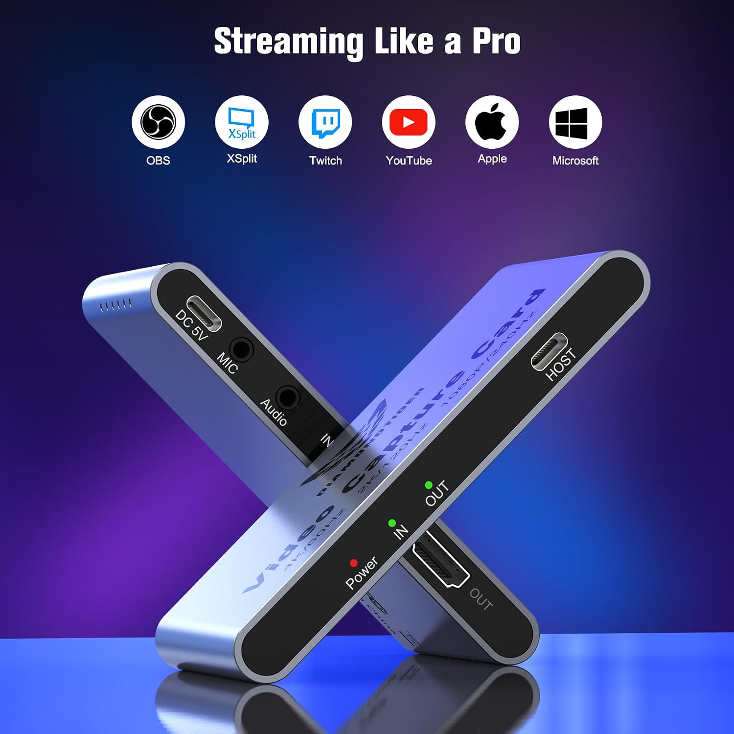 4K 60Hz Capture Card, 1080P 240Hz Gaming Video Capture Card with HDR VRR Passthrough, USB 3.2 Type-C Lag-Free Recorder for PS5, Xbox Series X/S, Nintendo Switch, PC, OBS, Twitch - Image 6
