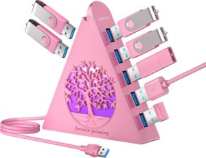 7-Port USB 3.0 Hub, RGB USB Hub wit...