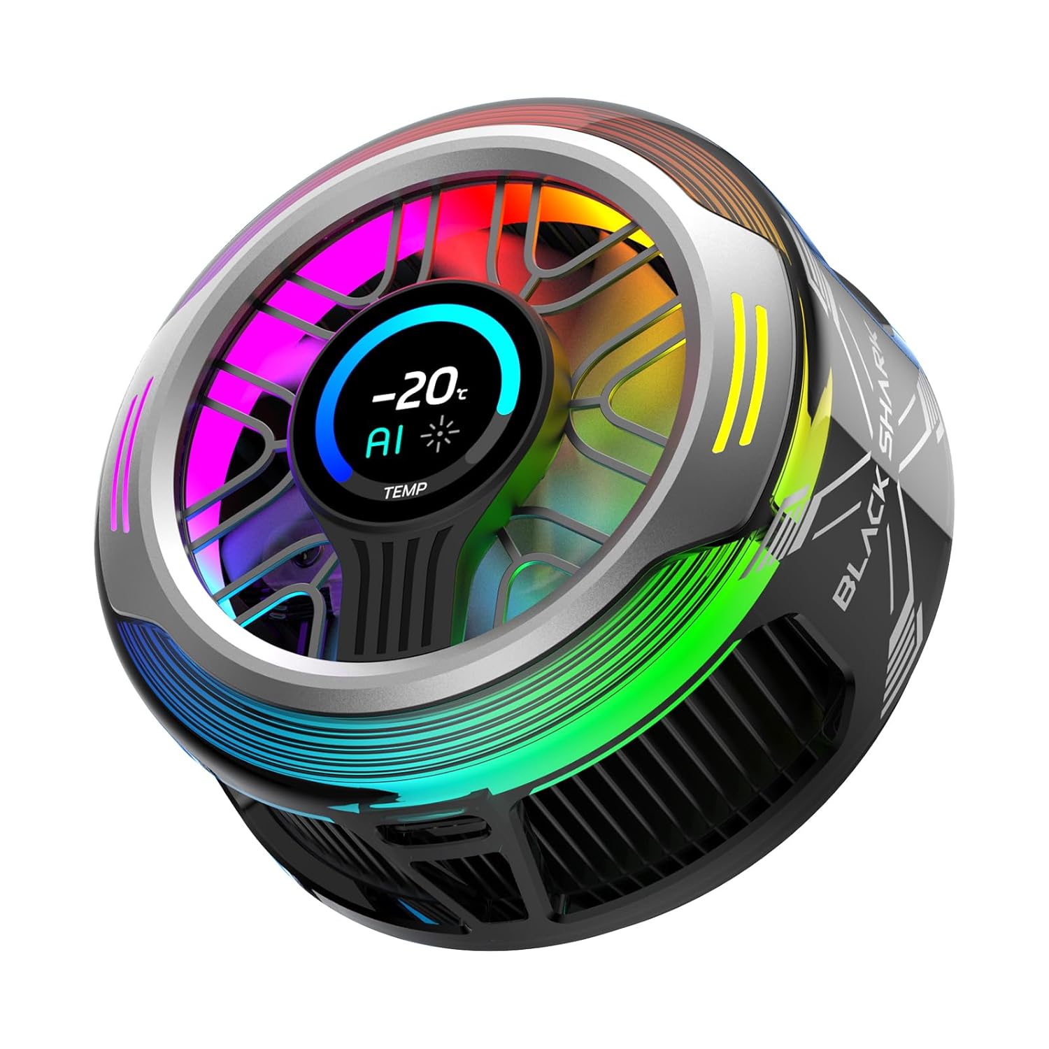 Black Shark Magnetic Phone Cooler 6 Pro – Smart Display, Magnetic Ring Plate, Addressable RGB LEDs, App-Controlled Cooling Fan for iPhone MagSafe, Android & iPad – Gaming, Streaming & Photography - Image 8