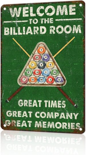 Retro Billiards Tin Sign Welcome to...