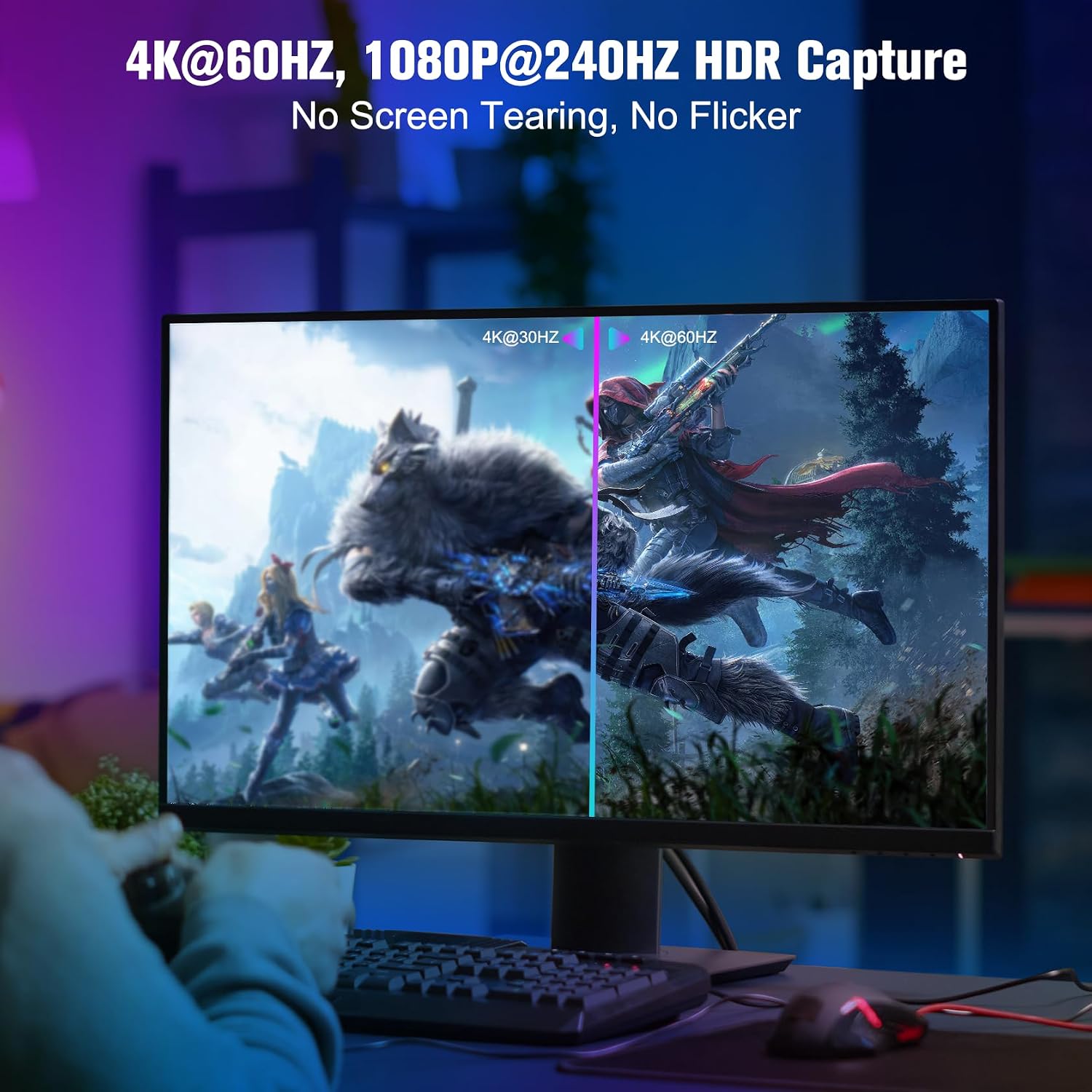 4K 60Hz Capture Card, 1080P 240Hz Gaming Video Capture Card with HDR VRR Passthrough, USB 3.2 Type-C Lag-Free Recorder for PS5, Xbox Series X/S, Nintendo Switch, PC, OBS, Twitch - Image 7