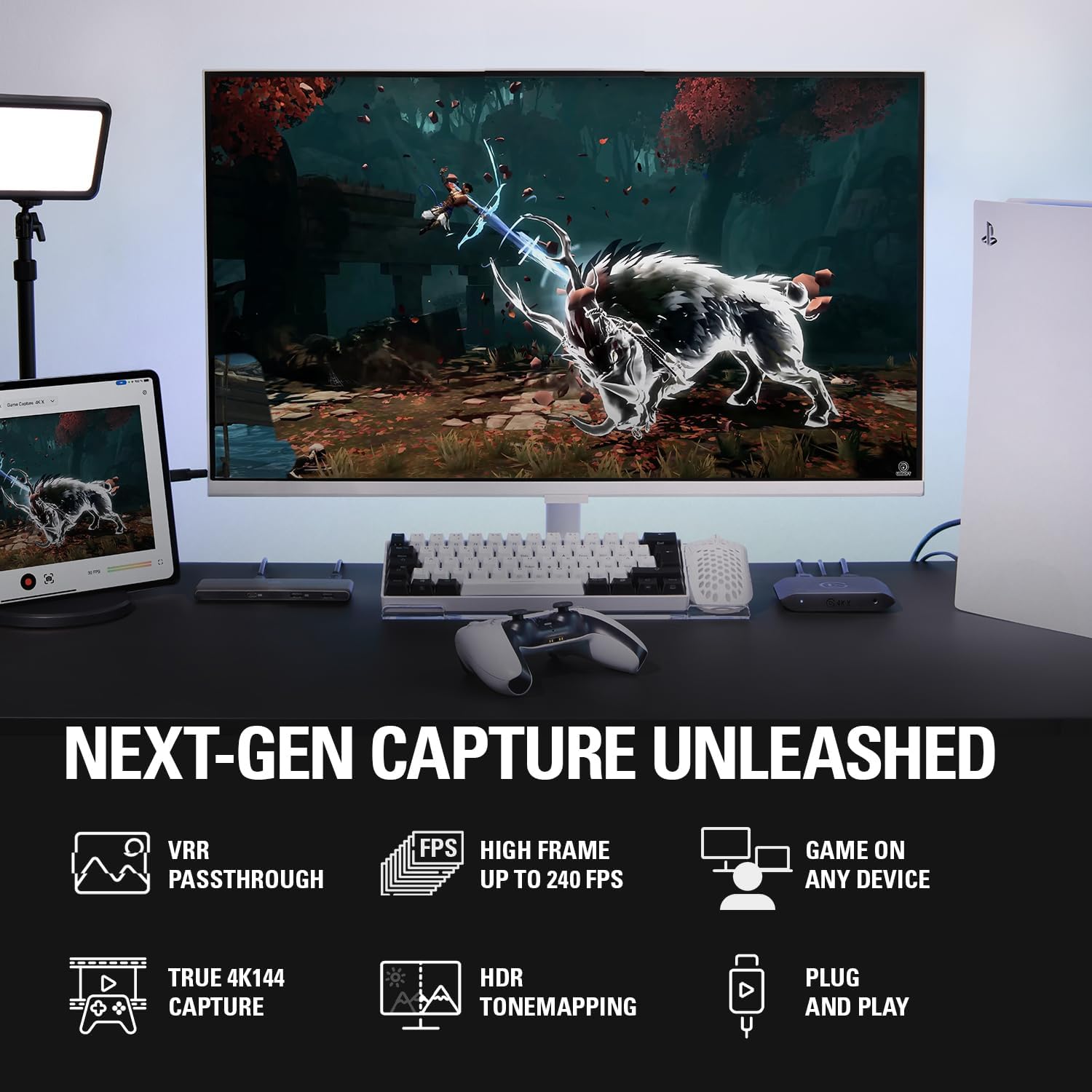 Elgato 4K X – Capture Up to 4K144 with Ultra-Low Latency on PS5|Pro, Xbox Series X|S, Nintendo Switch 2, OBS and More, HDMI 2.1, VRR, HDR10, USB 3.2 Gen 2, for Streaming & Recording, PC|Mac|iPad - Image 5
