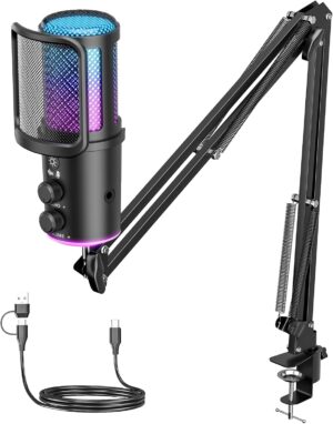 Gaming USB Microphone, Noise Cancel...
