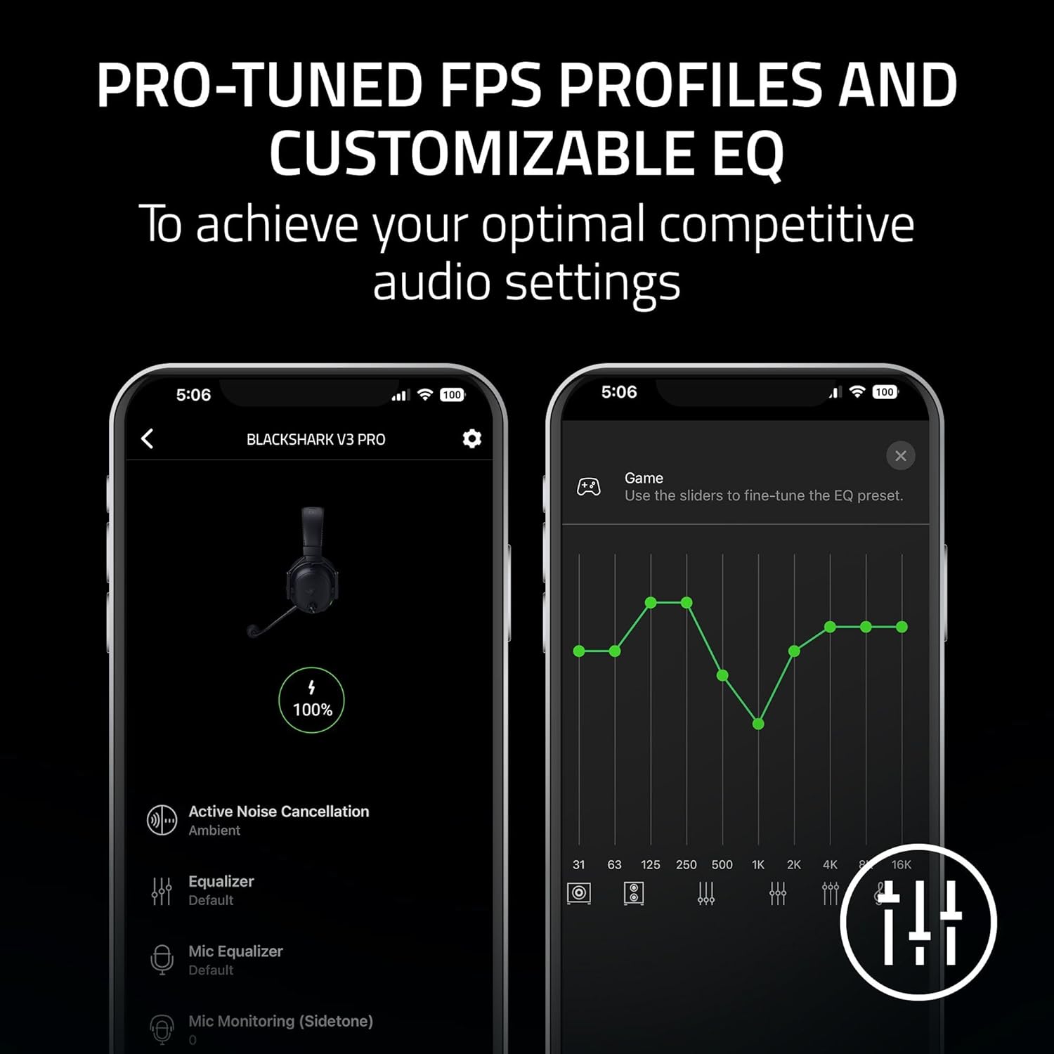 Razer BlackShark V3 Pro Wireless ANC Gaming Headset for Xbox: Full Band Mic - 50mm Drivers - 2.4 GHz, Bluetooth, USB, 3.5mm - Works with PC, Mac, PS5, Nintendo Switch - Long Battery Life - Black - Image 9