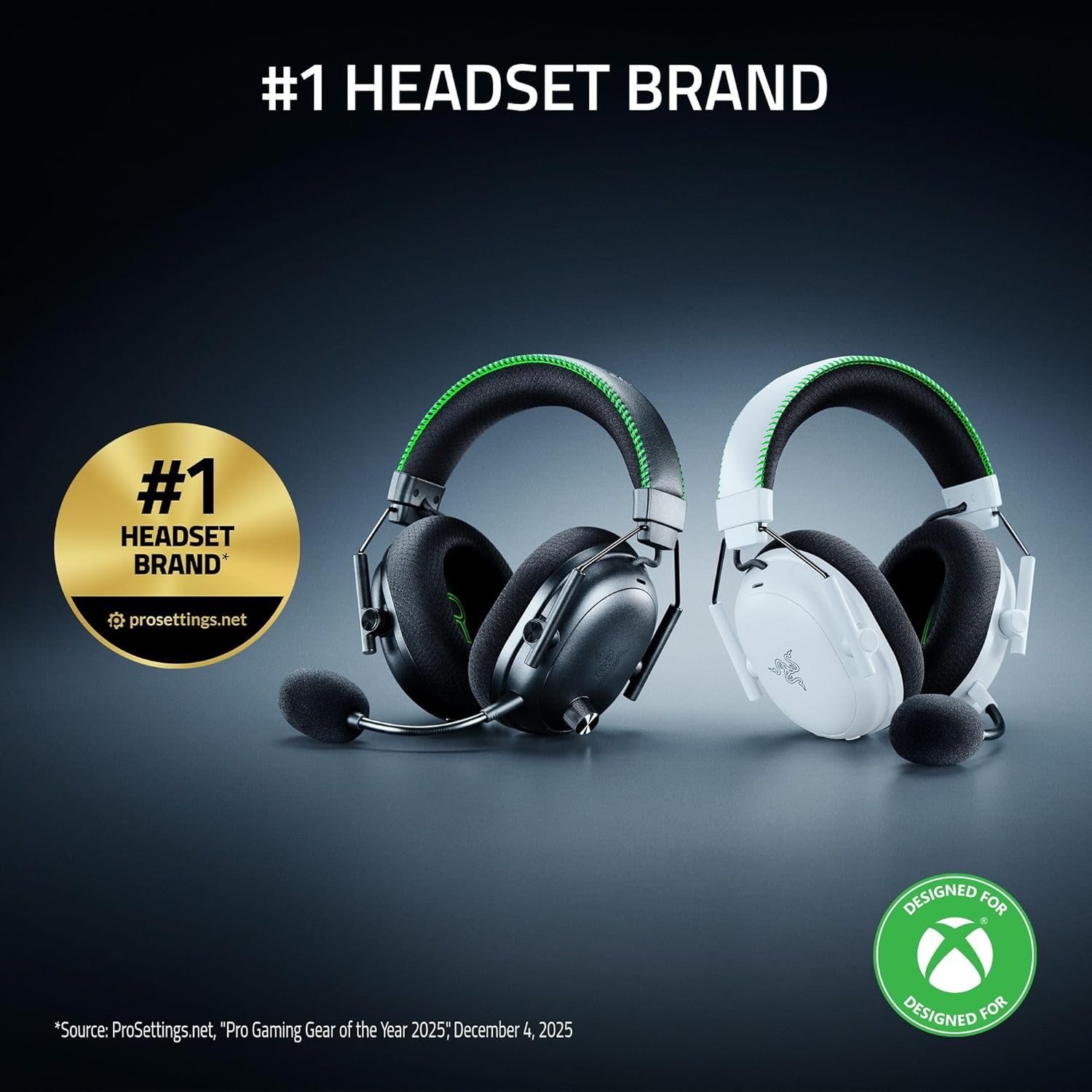 Razer BlackShark V3 Pro Wireless ANC Gaming Headset for Xbox: Full Band Mic - 50mm Drivers - 2.4 GHz, Bluetooth, USB, 3.5mm - Works with PC, Mac, PS5, Nintendo Switch - Long Battery Life - Black - Image 2