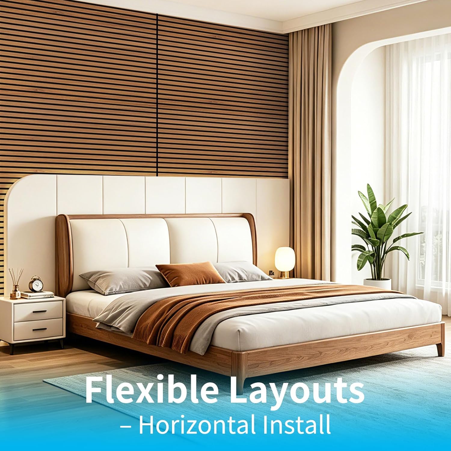 Art3d 4-Pack 47x23.6 Inch Acoustic Panels with Wood Slat Design - Soundproof Wall Panel for Office, Gaming Room & Studio, Ideal for Streamers, Home Workers & Recent Movers, Walnut - Image 4