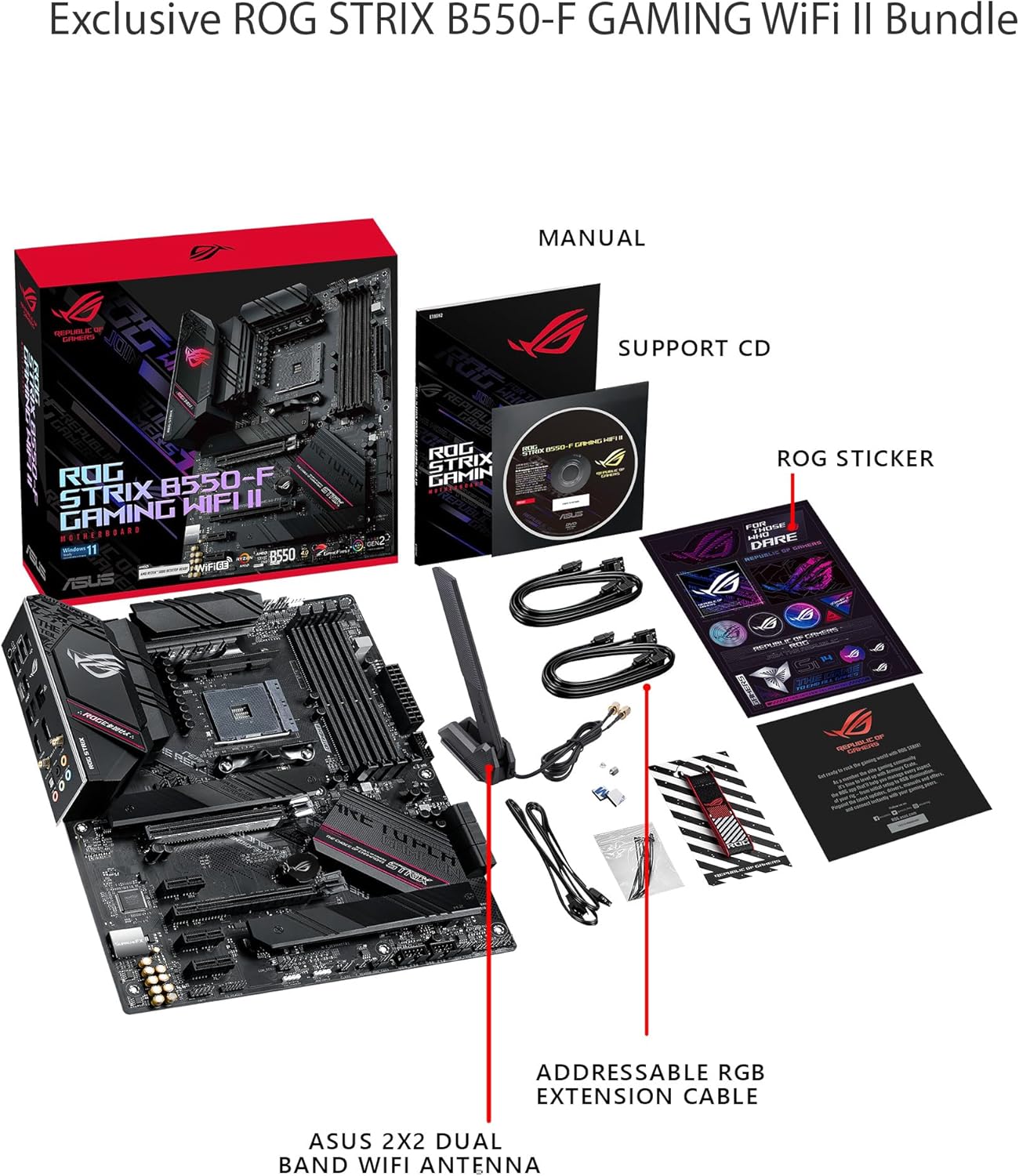 Asus ROG Strix B550-F Gaming WiFi II AMD AM4 (3rd Gen Ryzen) ATX Gaming Motherboard (PCIe 4.0,WiFi 6E, 2.5Gb LAN, BIOS Flashback, HDMI 2.1, Addressable Gen 2 RGB Header and Aura Sync) - Image 6