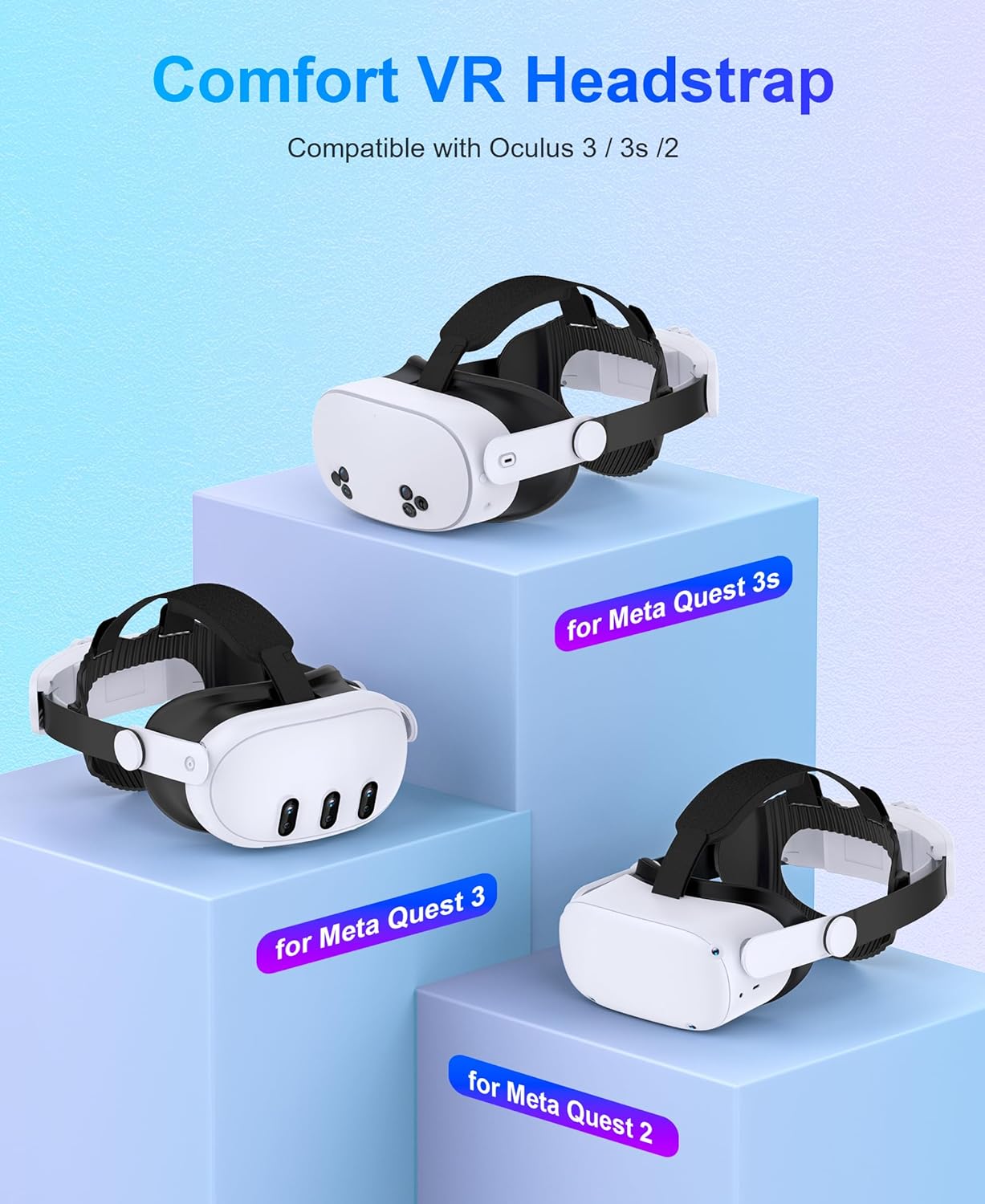 Headstrap for Quest 3 / Quest 3S/ Quest 2 Comfort Head Strap Adjustable VR Strap Reduce Pressure & Lightweight VR Elite Strap Replacement Accessories for Oculus 3 3S 2 - Image 7