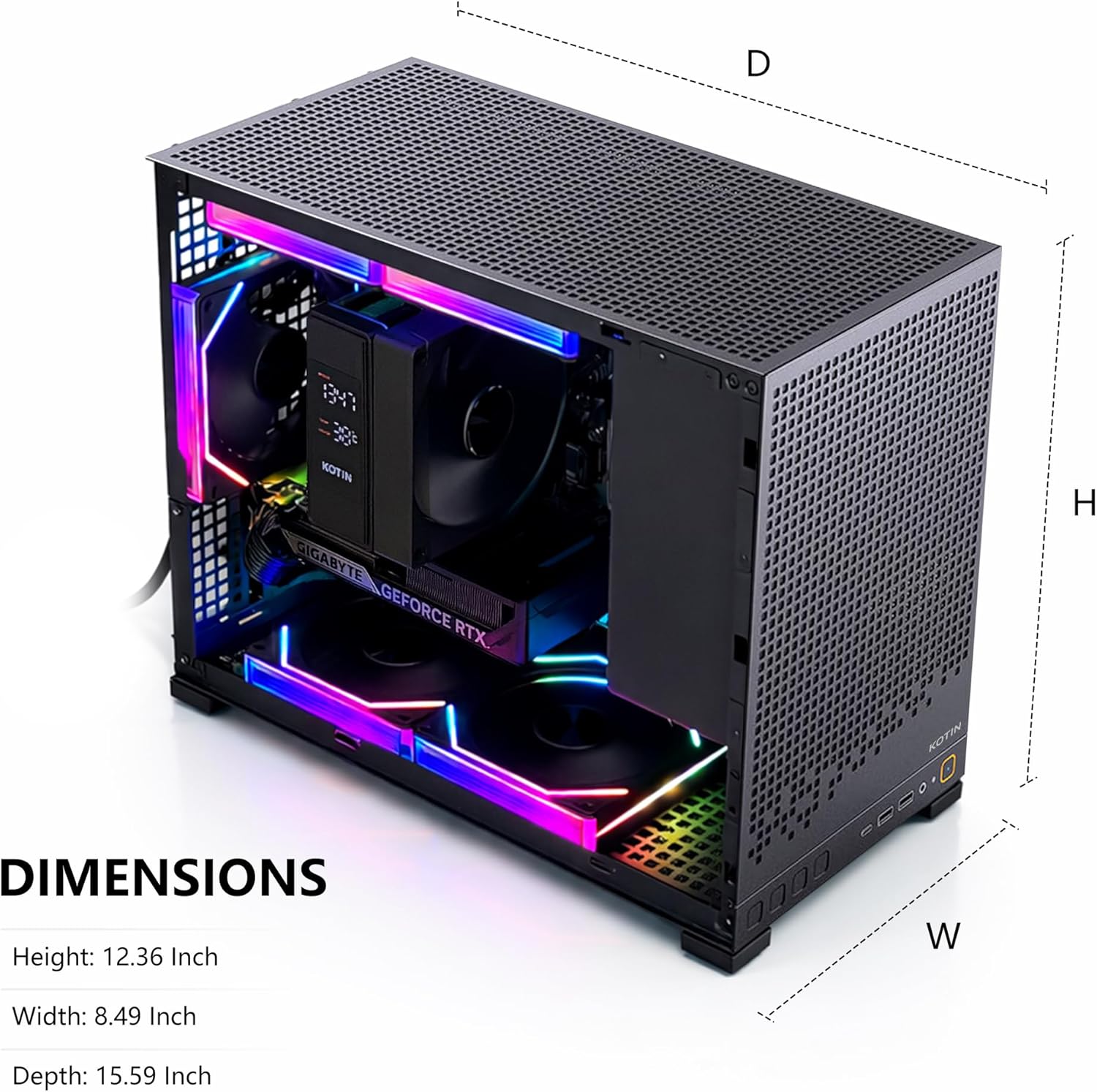 KOTIN Prebuilt Gaming PC Desktop, AMD Ryzen 5 9600X up to 5.4GHz, GeForce RTX 5060 8GB, 16GB DDR5-6000, 1TB PCIe 4.0 NVMe SSD, 650W 80+ Gold PSU, WiFi 7, Win 11 Home, 1080p/1440p Gaming Tower - Image 5