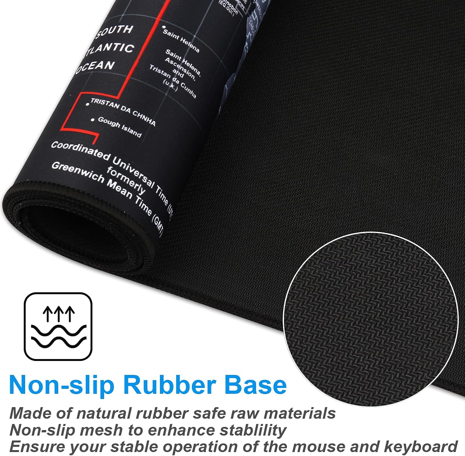 XXL Professional Large Mouse Pad & Computer Game Mouse Mat (35.4x15.7x0.1IN, Map) (90 * 40 Map) - Image 3