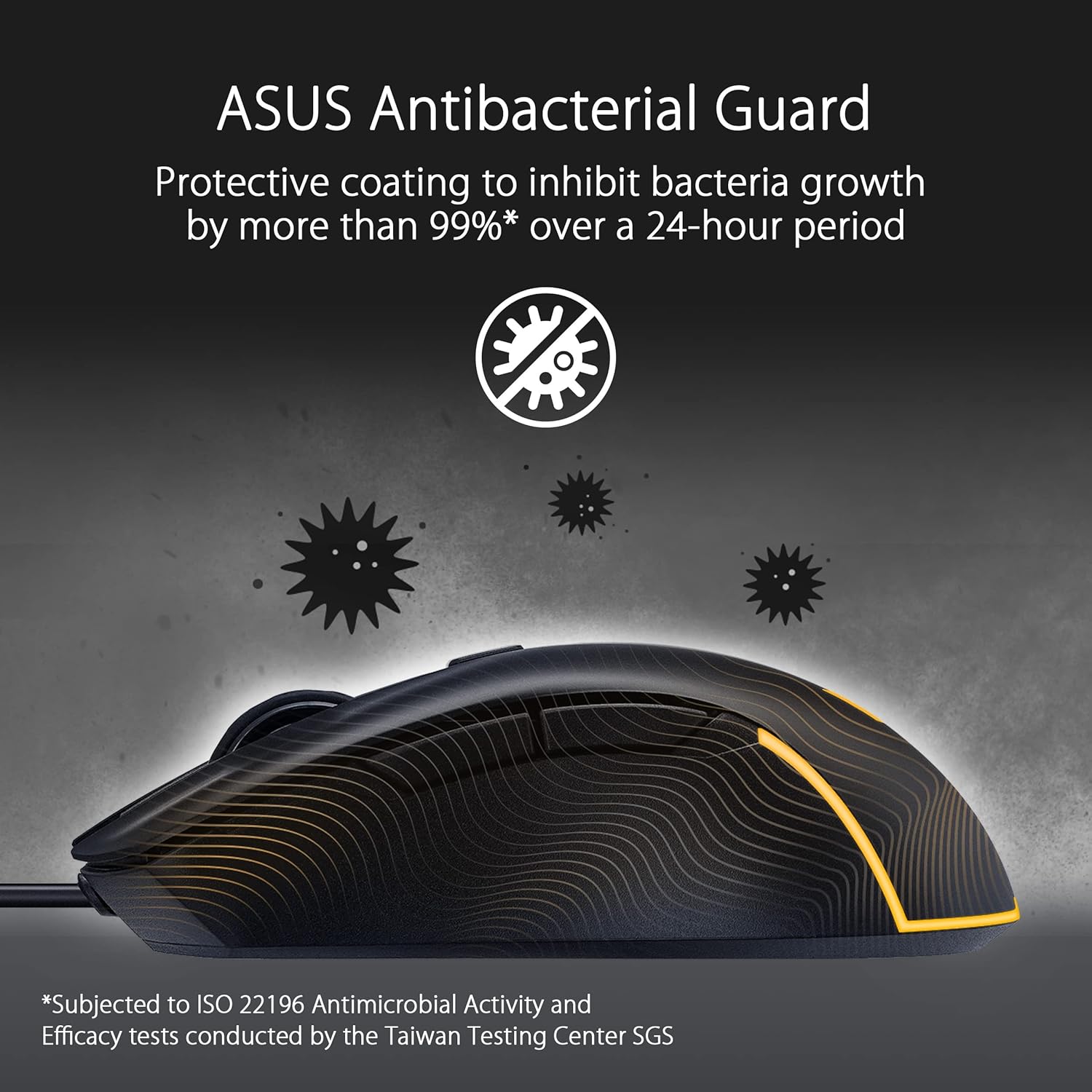 ASUS TUF Gaming M3 Gen II Wired USB Gaming Mouse – Right-Handed Ergonomic, 59g Lightweight, 8K DPI, IP56 dust & Water Resistance, Antibacterial Guard, 6 Programmable Buttons, PC/Mac Support - Black - Image 4