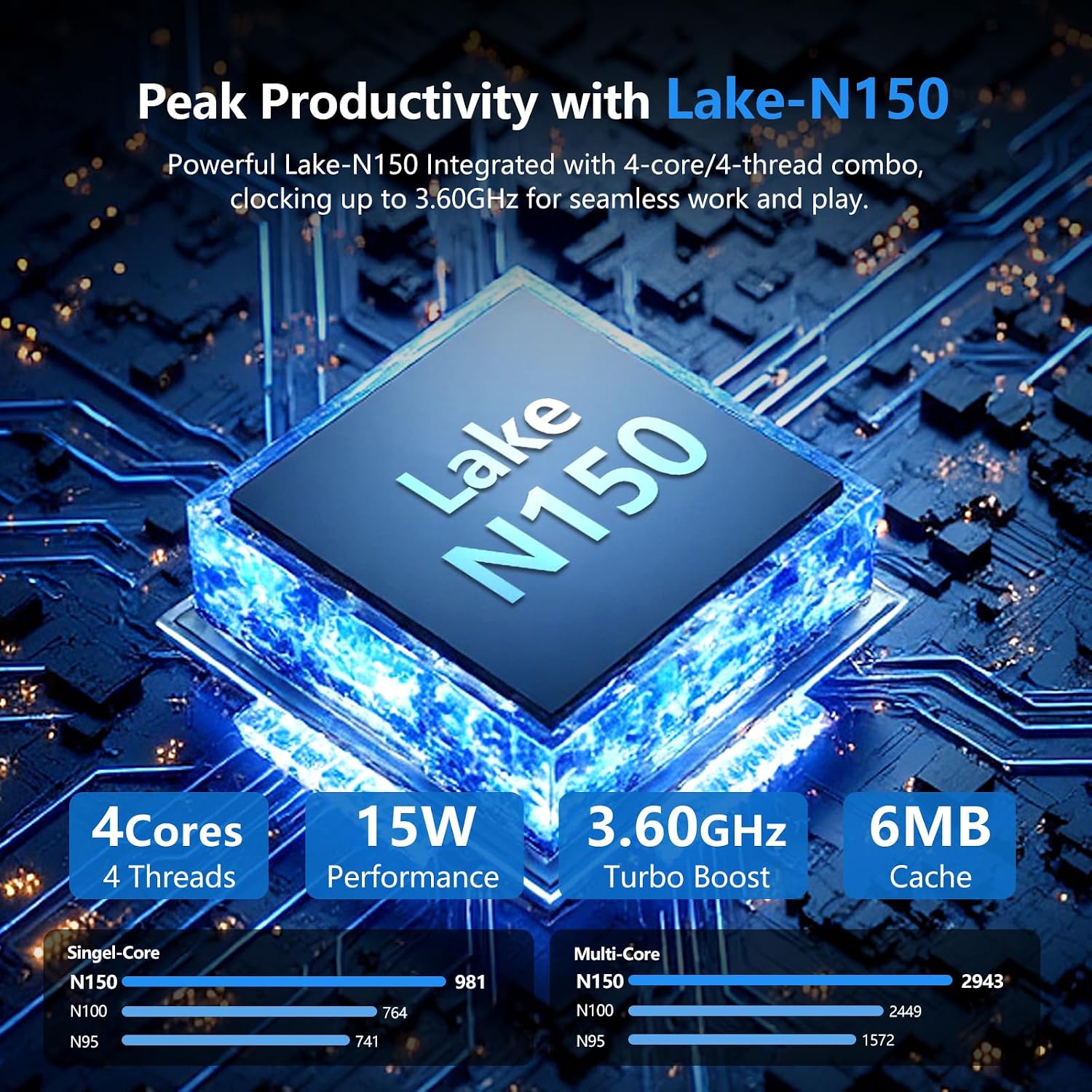 Gaming Laptop, Laptop Computer with Twin Lake N150 Processor(up to 3.6GHz), 16GB RAM 512GB SSD,Backlit KB Fingerprint, 15.6" IPS 1080P, Win 11 Pro,WiFi 5,BT 4.2,Gaming laptops,Lap top,Student laptops - Image 3