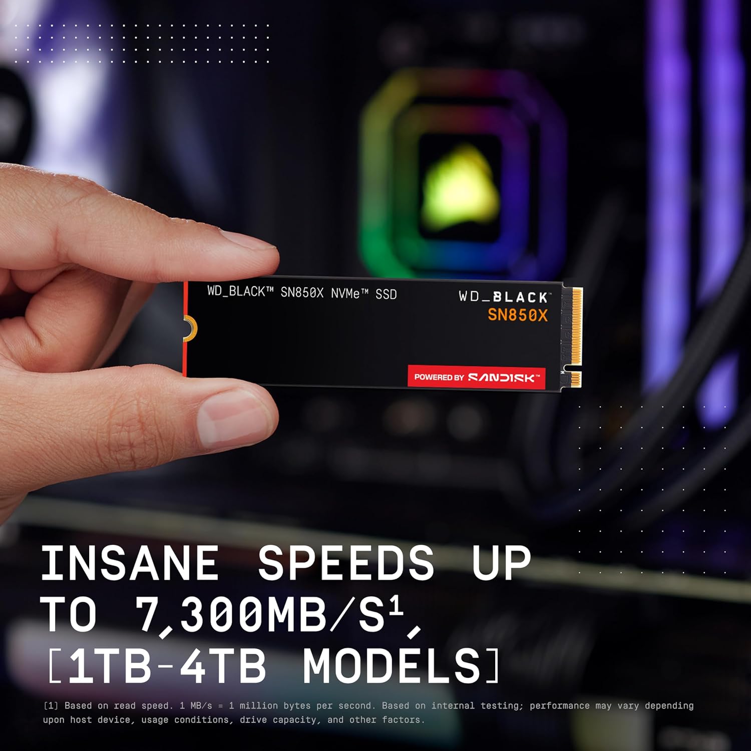 WD_BLACK SN850X 1TB NVMe SSD - M.2 2280, Up to 7,300 MB/s Read speeds, Up to 6,300 MB/s write speeds, Gaming Expansion, High Performance Internal Solid State Drive - WDS100T2X0E - Image 4