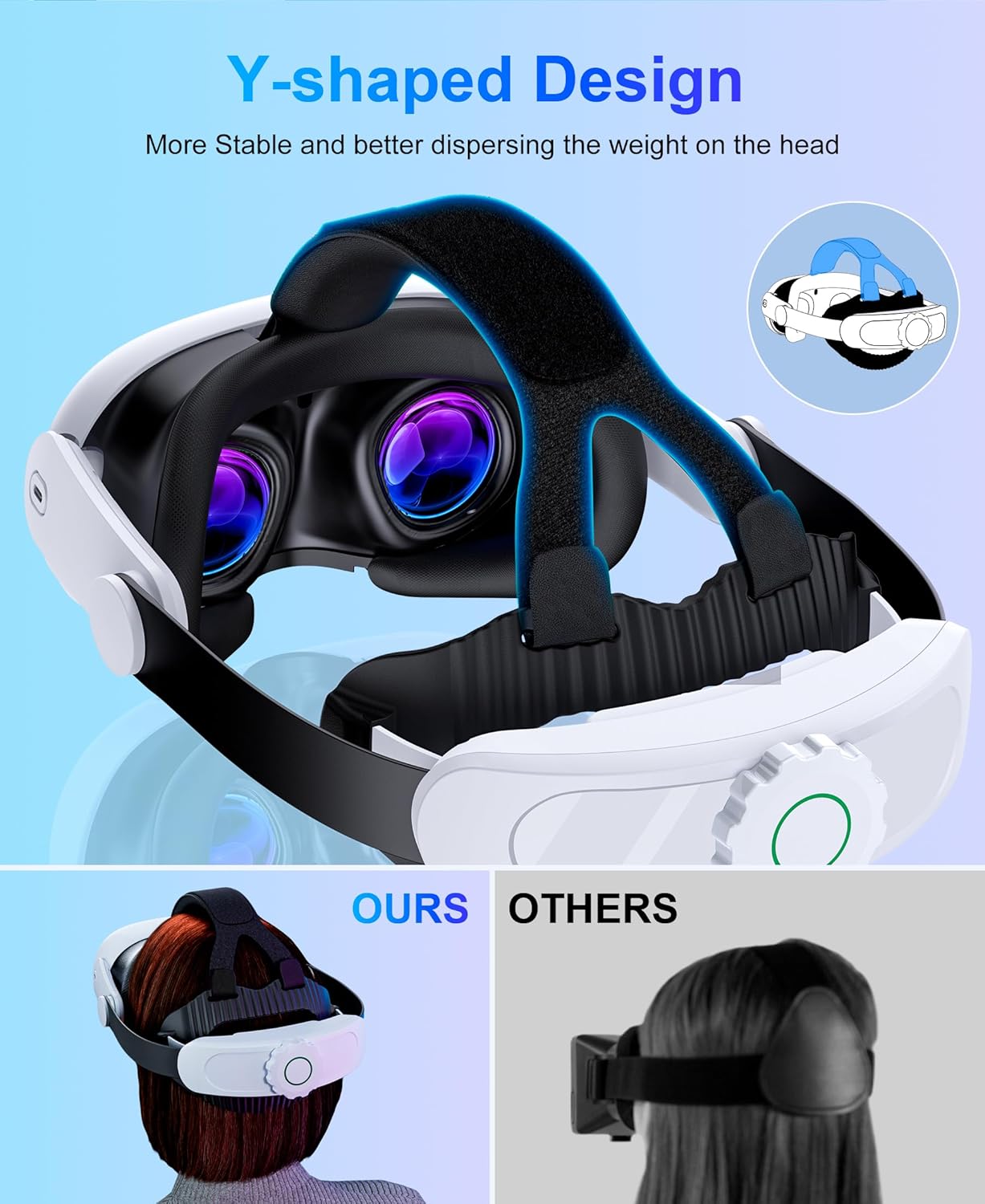 Headstrap for Quest 3 / Quest 3S/ Quest 2 Comfort Head Strap Adjustable VR Strap Reduce Pressure & Lightweight VR Elite Strap Replacement Accessories for Oculus 3 3S 2 - Image 6