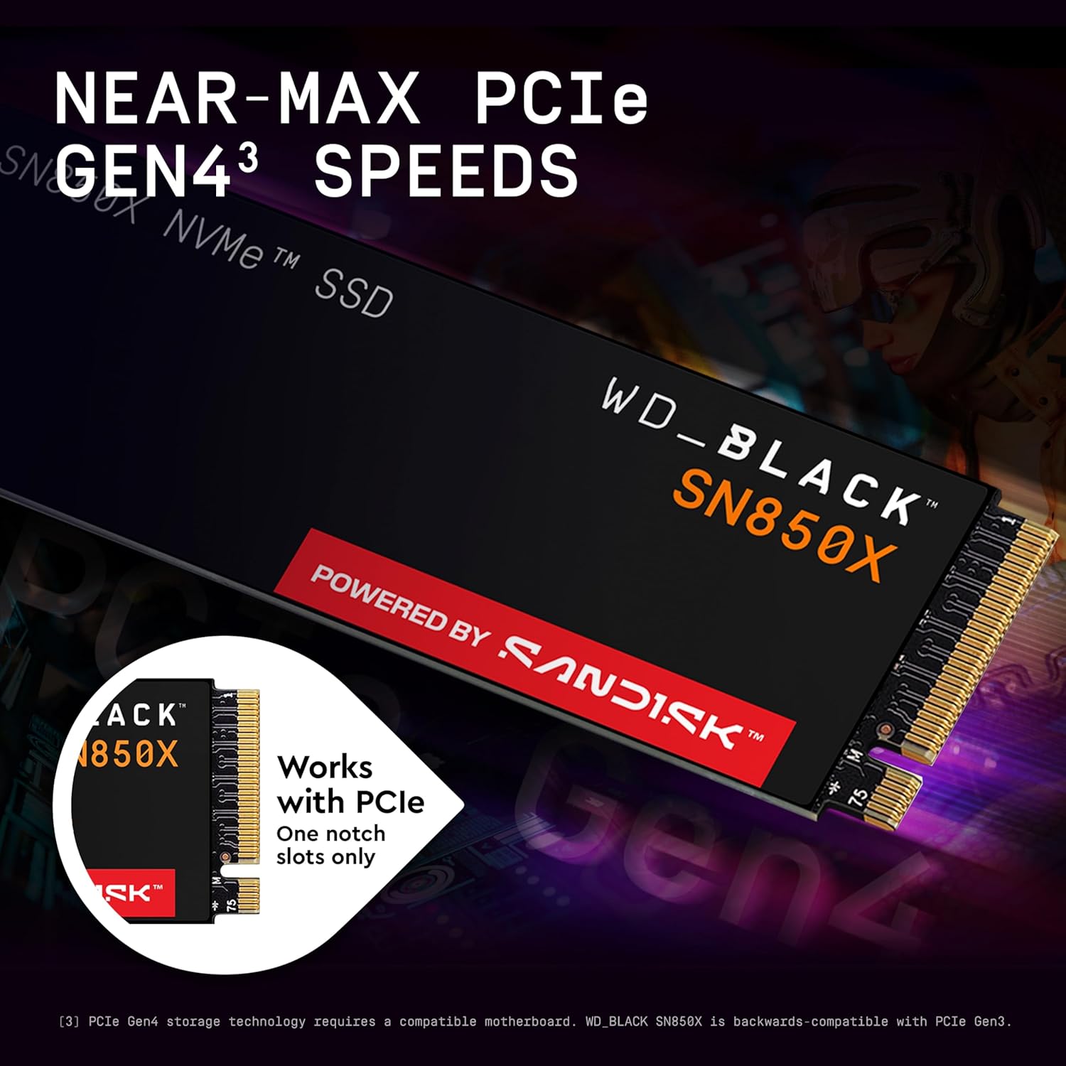WD_BLACK SN850X 1TB NVMe SSD - M.2 2280, Up to 7,300 MB/s Read speeds, Up to 6,300 MB/s write speeds, Gaming Expansion, High Performance Internal Solid State Drive - WDS100T2X0E - Image 8