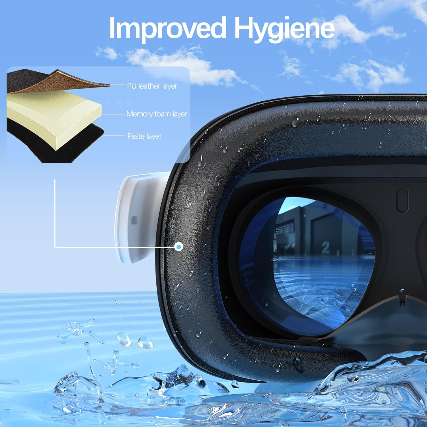 Face Cushion Pad for Meta Quest 2 VR Facial Interface Replacement PU Leather Foam for Oculus Quest 2 Vr Cover - Image 4