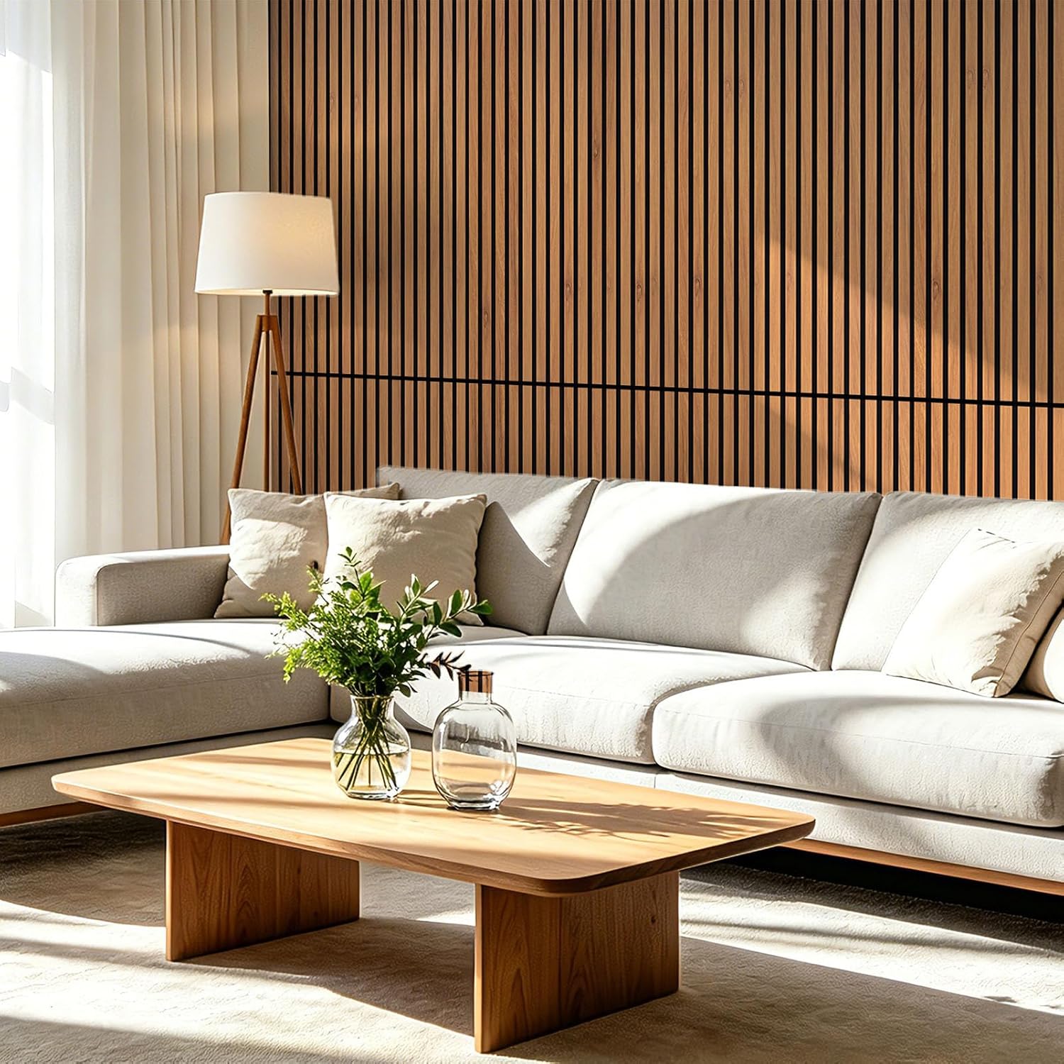 Art3d 4-Pack 47x23.6 Inch Acoustic Panels with Wood Slat Design - Soundproof Wall Panel for Office, Gaming Room & Studio, Ideal for Streamers, Home Workers & Recent Movers, Walnut - Image 2