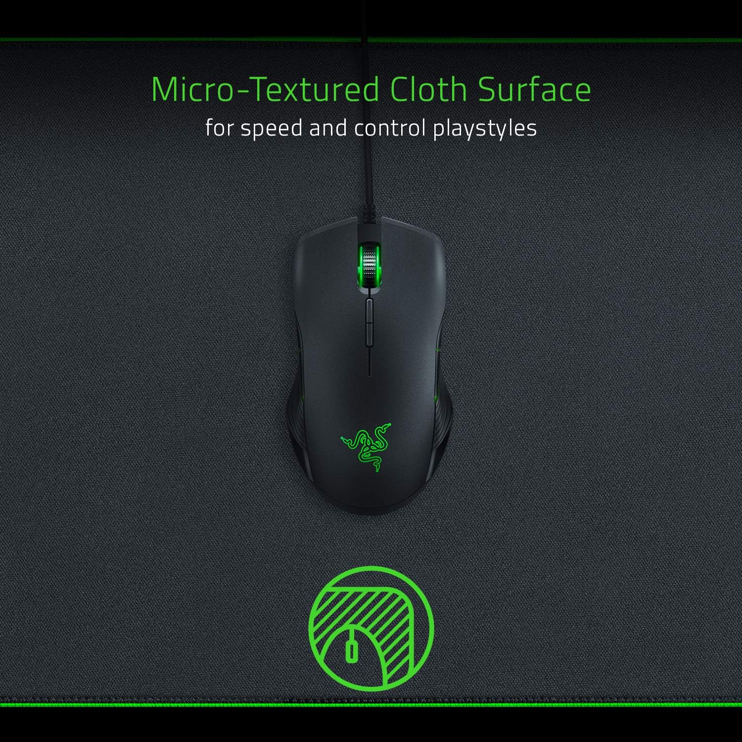 Razer Goliathus Extended Chroma Gaming Mousepad: Customizable Chroma RGB Lighting - Soft, Cloth Material - Balanced Control & Speed - Non-Slip Rubber Base - Classic Black - Image 4