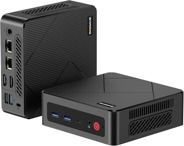 BOSGAME E4 Air Mini PC, Mini Computers with AMD Ryzen 5 3500U, 8GB DDR4 256GB SATA SSD, Dual RJ45, 4K Triple Display, USB-C, USB 3.2, Wi-Fi 5/BT 5.0, Desktop Computers for Office, Home