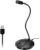 USB Microphone, 360 Degree Adjustable Gooseneck Design, Mute Button & LED Indicator, Noise-Canceling Technology, Plug & Play, Compatible with Windows & MacOS