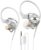 Wired Gaming Earbuds, Ak3file in Ear Monitors, Deep Bass Sound Wired Earbuds, HiFi in Ear Headphones with 1DD 10mm Dynamic Driver, IEM for Music Gaming Video Calling (White)
