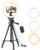 Sensyne Ring Light with Stand, 50″ Phone Tripod for iPhone & Android, LED Ring Light with Remote, 3 Color Modes & 10 Brightness Levels for TikTok, Zoom & Video Recording