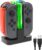 FastSnail Charging Dock Compatible with Nintendo Switch for Joy Con & OLED Model Controller with Lamppost LED Indication, Charger Stand Station with Charging Cable