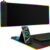 Mouse Pad with Phone Holder, Wireless Charging Desk Mat, RGB Gaming Mousepad Home Office Large Desk Pad with Ultra-Smooth Surface, Non-Slip Base, Waterproof Keyboard Pad, Classic Black Desk Mat