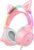 Lightweight Gaming Headset with Detachable Cat Ears, RGB Lighting, Wired Over Ear Headphones with Mic for PC Laptop PS4 PS5 Switch, Stereo Surround Sound, Self-Adjusting Headband