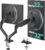 WALI Dual Monitor Stand for 13-32 inch Computer Screens, Dual Monitor Arms for 2 Monitors Holds up to 22 lbs, Height Adjustable Dual Monitors Mount, VESA 75×75/100x100mm (GSMP002N), Black
