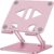 Aoviho Tablet Stand Holder for Desk, Adjustable Aluminum Desk Accessories, Stable Desktop Stand for Office Home,Compatible with iPad Pro Air Mini, Samsung Tablets, Rose Gold