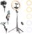 10”Selfie Ring Light with 64”Tripod Stand,Rechargeable Ring Light with Phone Holder and Remote Control,Adjustable Color Temperature and Brightness,5000mAh Battery,Live Streaming,Makeup,Travel,Gaming