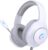 syndesmos CM7002 Gaming Headset for PC, PS5, Xbox Series X|S, Switch, Over-Ear Headphones with 7.1 Surround Sound, 50MM Drivers & Noise Canceling Mic, RGB Comfort Headset for Gaming, Light White