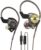 Wired Gaming Earbuds, Ak3file in Ear Monitors, Deep Bass Sound Wired Earbuds, HiFi in Ear Headphones with 1DD 10mm Dynamic Driver, IEM for Music Gaming Video Calling (Black)