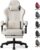 GTPLAYER ACE-PRO Music Gaming Chairs – Built-in Speakers, App Support & Bluetooth Control, Computer Game Chairs with Footrest for Adults, Ergonomic Reclining Silla, Linkage Armrest, Cream