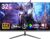 Gawfolk 32-inch 4K Ultra HD Computer Monitor, 144Hz Gaming Screen, 1ms, Adaptive Sync, 100% sRGB, 178° Wide Viewing Angle, HDMI 2.1, DisplayPort, Compatible with 100 * 100MM Wall Mount-Black