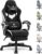 N-GEN GAMING Gaming Chair Video Game Computer Office Desk Use Ergonomic Reclining Backrest Adjustable Armrests Lumbar Support Footrest High Density Foam Breathable Fabric Heavy Duty Base (Black)