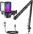 MAONO USB Gaming Microphone for PC, Noise Cancellation Condenser Mic with Mute, Gain, Monitoring, RGB Boom Mic for Streaming, Podcast, Twitch, Discord, Computer, PS4, PS5, Mac, GamerWave DGM20S,Black
