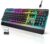 TECKNET Wireless Gaming Keyboard, 2-in-1 (2.4G Wireless & Wired) Rechargeable Keyboard, 4000mAh Battery, 15-Zone RGB Computer Keyboard, Metal Panel, PC Gaming Keyboards (Whisper Quiet Gaming Switch)