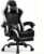 GTPLAYER Gaming Chair for Adults, Ergonomic Computer Gaming Chair with Footrest, Height Adjustable, 90-155° Recline & Removable Headrest Lumbar Support, Snow White
