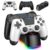 ewnol 2 Pack Controllers with Charging Dock Station for PS4 Controller, Wireless Controller Compatible with PS4/Pro/Slim Consoles, with LED Charging Dock, Black & White