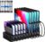 270W Charging Station for Multiple Devices, 20-Port USB Fast Charging Station with Adjustable Dividers & 10 Cables, Multi Device Organizer Charging Dock for iPhone, iPad, Tablets & More(Black)
