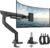 monTEK Sleek Aluminum Monitor Arm for 17–57” Ultrawide Screens up to 59.4 lbs, USB 3.0 A/C, Heavy Duty Single Monitor Arm Desk Mount, Pneumatic Lift, Quick-Release Plate, Clamp/Grommet, VESA 100×100