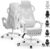 GTPLAYER Computer Chair with Adjustable Footrest, Ergonomic Gaming Chair with Headrest and Lumbar Support, Breathable Mesh Office Chair for Adults, High Back Reclining Desk Chair for Gaming and Office