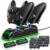 Controller Charger Station with 2x4800mWh Rechargeable Battery Packs Compatible with Xbox One/Elite/Series X|S, Controller Charging Dock, XB Gaming Accessories with 9 RGB Modes and 4 Battery Covers