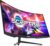 Sceptre 34-Inch Curved Ultrawide WQHD Monitor (3440 × 1440), R1500, up to 180Hz/165Hz, DisplayPort x2, 99% sRGB, 1ms, Built-in Speakers, Machine Black, 2025 (C345B-QUT168)
