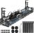 Cable Management, 25.3” Under Desk Cable Management Tray No Drill, Metal Cable Organizer with Clamp for Wire Management, Cord Organizer for Home Office, Desk Accessories Organizer, Black